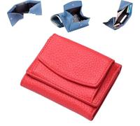 ljhjdkxf Portefeuille Mini Houtangduty pour Femme, 2025 Nouveau Porte-Cartes bloquant Les RFID Houtangduty, Pochette de Rangement Pliable en Cuir avec Protection pour Cartes (Dark Red)