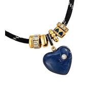 ljhnba Collier avec pendentif en or pour conque ovale en forme de cœur Alliage de cuivre avec zircon et pierre naturelle Léger et décontracté Chaîne de clavicule élégante