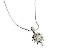 ljhnba Collier avec pendentif tournesols, accents de étincelant, pièce de superposition délicate, chaîne de clavicule pour un usage quotidien, pendentif fleur de soleil vintage
