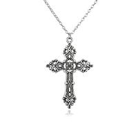 ljhnba Collier pendentif Crucifix, chaîne de cou en relief, chaîne de clavicule Punk Goth, accessoires de bijoux ras du cou pour hommes et femmes, colliers chrétiens