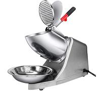 LJHSS Broyeur à Glace Électrique à Double Couteau Ice Crusher Machine de Rasage à Glace Maison et Commercial Fabricant de Cône de Neige Machine à Glace Pilée en Acier Inoxydable (Color : Silver)