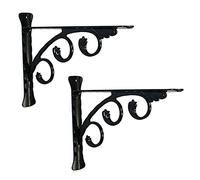 LJHSS Equerre Etagere Murale,2 pièces Support Equerre D'étagere en Fer Forgé Équerres Murale,Support pour Quincaillerie Flottante,pour Déco Salon, Chambre, Salle de Bain