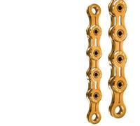 LJHTRZAQ Compatible avec la chaîne de vélo Creuse KMC 9/10/12 Vitesses, Ti-N Gold, légère antirouille for vélos de Route et VTT(Fully Hollow 10speed)