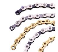 LJHTRZAQ Compatible avec la chaîne de vélo Creuse KMC 9/10/12 Vitesses, Ti-N Gold, légère antirouille for vélos de Route et VTT(Ti-N X12SL 12speed)