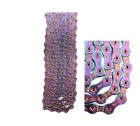 LJHTRZAQ Compatible avec la chaîne de vélo Sunrace 12 Vitesses - SLA Hollow Gold Titanium Oilslick for Shimano SRAM VTT Route(12s oilslick SLA)