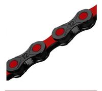 LJHTRZAQ Compatible avec Les vélos de Montagne Shimano Sram Road KMC DLC 12 Vitesses - Carbon Diamond Ultralight 126L 1/2" x 11/128"(Black-Red)