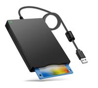 LJIAL USB lecteur de disquette, 3.5 "Portable externe 1.44 mo FDD Diskette lecteur pour Windows 11/10/8/7/XP/Vista PC ordinateur Portable Mac Black