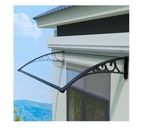 LJISEHG Clear Polycarbonate Window Awning - Aluminum Bracket Curved Rain Cover, Rain & Snow Protection for Door Entrance Patio Balcony Garage(60x150cm)