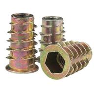 LJISEHG Écrous d'insertion en bois à entraînement hexagonal à bride en alliage de zinc for meubles(M6x20mm)