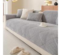 LJISEHG Housse de canapé en Forme de L - Protecteur de Meubles 1/2/3/4 Places for canapé sectionnel et d'angle, Utilisation dans Le Salon(Texture Light Grey,70x180cm)