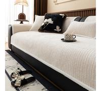 LJISEHG Housse de canapé en Forme de L - Protecteur de Meubles 1/2/3/4 Places for canapé sectionnel et d'angle, Utilisation dans Le Salon(White,90x210cm)