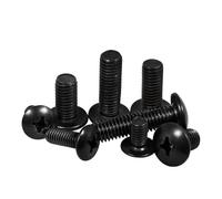 LJISEHG Vis à tête de fromage à empreinte cruciforme M3.5, 50 pièces, acier au carbone plaqué noir, longueur 3-30mm(6mm)