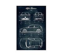 LJJJ Poster sur toile Alfa Romeo 147 pour décoration de chambre à coucher, paysage sportif, bureau, chambre, cadeau, sans cadre : 30 x 45 cm