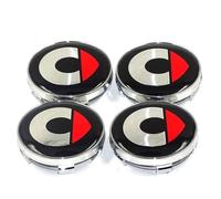 LJJWIW 4 Pièces Voiture Cache Moyeux pour Smart Fortwo 451 453 Forfour 450 452 454 Cabrio Roadster 60mm,Capuchons Centre Roue Moyeu Enjoliveur Jantes Enjoliveurs Résistant Corrosion Accessoires