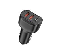 LJJWIW Voiture Chargeur pour Toyota Auris,Automobile Chargeurs,Chargeur Allume Cigare USB,LED Voltmètre,Chargeur Rapide Doubles Ports,Portable Accessoires,2 USB + 1 PD