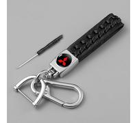 LJJWIW Voiture Porte Clés pour Mitsubishi L200 2015-2018,Esthétique Durable Porte,Porte Clef avec Le Logo,Porte Clé Portable Multifonction,Homme Cadeaux Auto Accessoires,Black-A