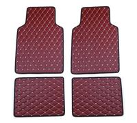 LJLBFB 4 Pièces Tapis Voiture pour Peugeot 207 2008-2014, Imperméable à l'eau Tapis Sol Voiture Cuir Antidérapant Moquettes Tapis De Voiture Universel,Red