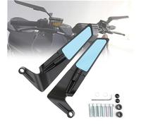 LJLBFB Retroviseur Moto pour Suzuki B King 2008-2012, Rétroviseurs Latéraux De Moto, Tourner Réglable Stealth Winglet Kit Miroirs, Boulons Filetés 10mm Et 8mm Inclus,B/Blue Glass