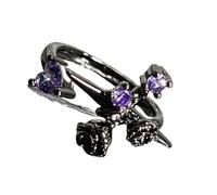 Ljmyy Bague ouverte réglable avec cristaux pour style punk, gothique, croix, fleur, pour bijoux unisexe