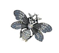 Ljmyy Broche papillon vintage en alliage avec strass et insectes, accessoire de bijoux pour femmes et hommes