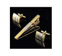 Ljmyy Ensemble de boutons de manchette tendance pour homme avec fermoir à cravate Doré