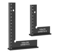 Ljmyy Ensemble de règles professionnelles à double angle de 90 degrés avec échelle de précision pour charpentier et projets en aluminium