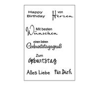 Ljmyy Joli tampon transparent sur le thème des mots allemands pour le scrapbooking/album photo, feuilles de tampons décoratifs transparents pour gaufrage pour la fabrication de cartes