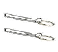 Ljmyy Lot de 2 porte-clés multifonctions avec clip de poche en acier inoxydable - Outil d'alpinisme - Crochet léger