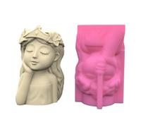 Ljmyy Moule en silicone pour décoration de table, plâtre, outil de fabrication de pots de fleurs, facile à modeler