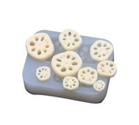 Ljmyy Moule miniature en silicone pour lotus réalistes, tranches de racines, modèles de jeux de nourriture, moule pour la fabrication d'accessoires de maison de poupées