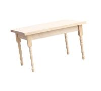 Ljmyy Table miniature en bois à l'échelle 1:12 - 11,8 x 7,6 x 7 cm - Décoration de table à manger non peinte pour maison de poupée - Accessoires de meubles