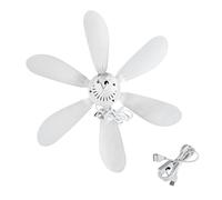 Ljmyy Ventilateur de plafond USB à 3 vitesses - 5 V - Silencieux - Pour chambre à coucher, camping, intérieur ou extérieur - Pour utilisation à la maison