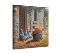 LJPENART Poster Millet Jean-François Millet (Lille PdBA Millet The Beakful - Impression sur toile moderne - 30 x 30 cm)