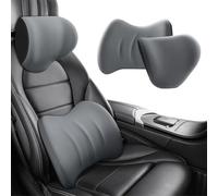 LJSDZLHY Oreiller Cervical Et Oreiller Lombaire de Voiture pour Life 2021-2023,Ergonomique Mousse à Mémoire de Forme 3D Siège Auto Support Lombaire Coussin Nuque,A-Grey