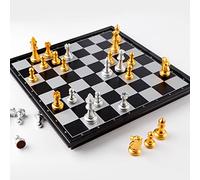 LJTHUU Jeu d'échecs, échiquier magnétique, Jeu d'échecs en Bois avec échiquier Pliable, Jeu d'échecs en Bois avec Plateau de Jeu