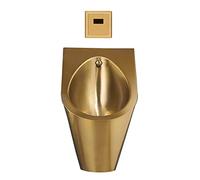 LJTHUU Urinoir Mural à Chasse d'eau Automatique, urinoir pour Homme en Acier Inoxydable avec Siphon et Chasse d'eau par Induction, Chasse d'eau sans Contact, doré