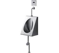 LJTHUU Urinoir Mural pour Hommes en Acier Inoxydable 304, Accessoires de Salle de Bain, urinoir avec Siphon, Valve de Chasse Automatique, adapté aux Toilettes, Magasin