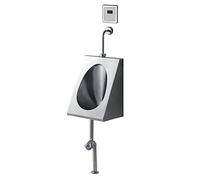 LJTHUU Urinoir Mural pour Hommes en Acier Inoxydable 304, Accessoires de Salle de Bain, urinoir avec Siphon et Valve de Chasse Automatique, adapté aux Toilettes et aux Courses