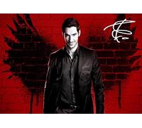 LJW Lucifer Tom Ellis Affiche imprimée et signée A4