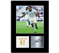 LJW Prints Photo dédicacée du joueur de football Pierre-Emerick Aubameyang 2025-2026 pour les fans et supporters de Marseille