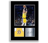 LJW Prints Poster photo dédicacée de joueur de basket-ball Luka Doncic 2025-2026 pour les fans et les supporters des Lakers