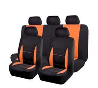 LJWAN 9 Pièces Ensemble de Housses Siège Auto pour Dacia Duster Prestige, Ensemble Complet de Housses de siège de Voiture en Tissu Durable Universel,Black and Orange