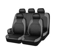 LJWAN 9 pièces Housse de siège deVoiture Universelle en Cuir PU, pour Peugeot Partner Tepee 2008-2018 5 Places Voiture Cuir Ensembles Housses siège,Grey