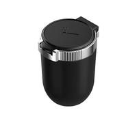 LJWAN Auto Cendrier pour VW Golf Sportsvan 2014-2023, Portable Cendrier Voiture Cendrier Multifonctionnel Anti Odeur avec LED Auto-Extinguible,Silver