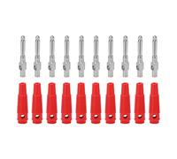 LjwZekyrnt 10 pièces 4mm 7Pin fiche banane cuivre 1000V 32A fiches mâles empilables avec manchon souple vis serrée (Rouge)