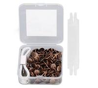 LjwZekyrnt 100 pièces punaises de meubles en acier au carbone épingles à ongles décoratives d'intérieur avec règle en tissu et accoudoir (Bronze violet)