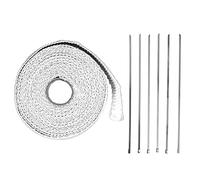 LjwZekyrnt Bande d'isolation thermique pour échappement de 5 m en fibre de verre avec attache en acier allié pour voiture et moto (Blanche)