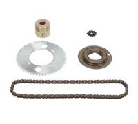LjwZekyrnt Kit de chaîne 25H 82 maillons en acier 8D 11T Pignon avant 55T Pignon arrière 4 trous avec roue et connecteur 13 mm pour vélos de bricolage, mini motos