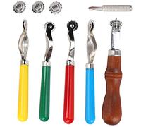 LjwZekyrnt Lot de 5 roues de marquage de surpiqûre en cuir, outil de point d'écriture fait à la main, support de couture