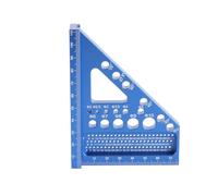 LjwZekyrnt Règle de mesure multi-angle en alliage d'aluminium pour le travail du bois, règle triangulaire à onglet, jauge de traçage utilitaire, outil de mesure de disposition (Bleue)